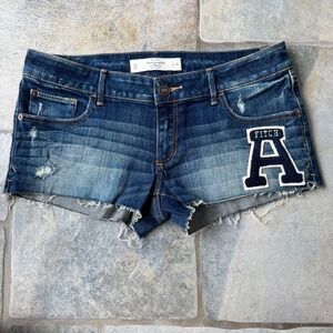 Y2K NWT Abercrombie Low Rise Micro Mini Denim‎ Shorts Sz 10 RARE A Patch